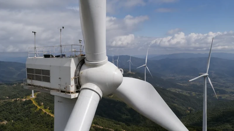 Wind turbine in outdoor renewable energy site Wind turbine in outdoor renewable energy site