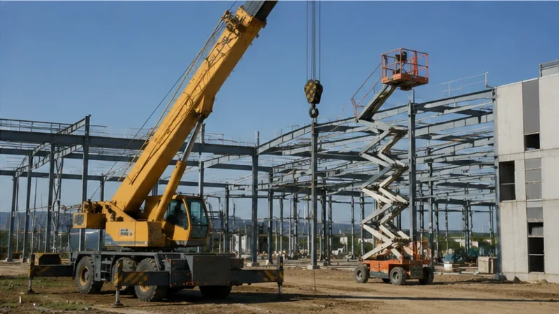 Outdoor crane and aerial work platform site Outdoor crane and aerial work platform site